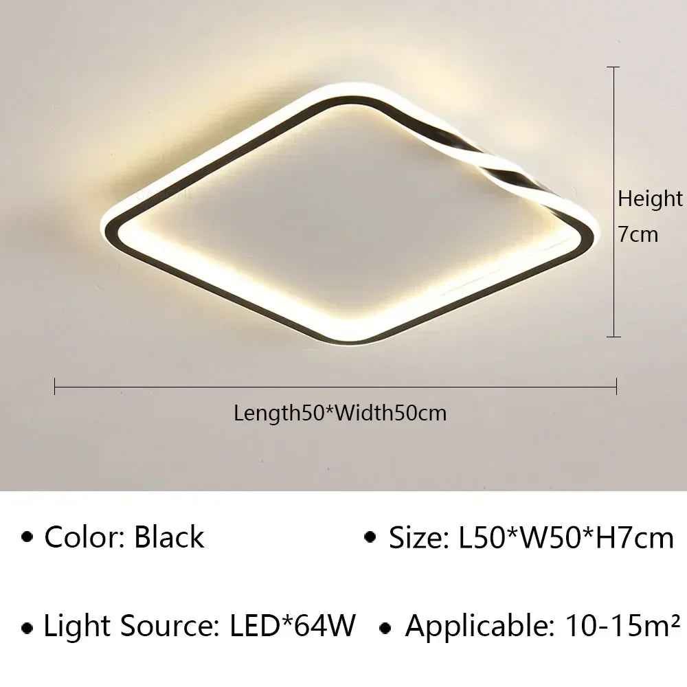 plafonnier moderne à leds pour décoration intérieure élégante