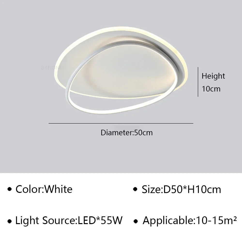 plafonnier moderne à leds pour décoration intérieure élégante