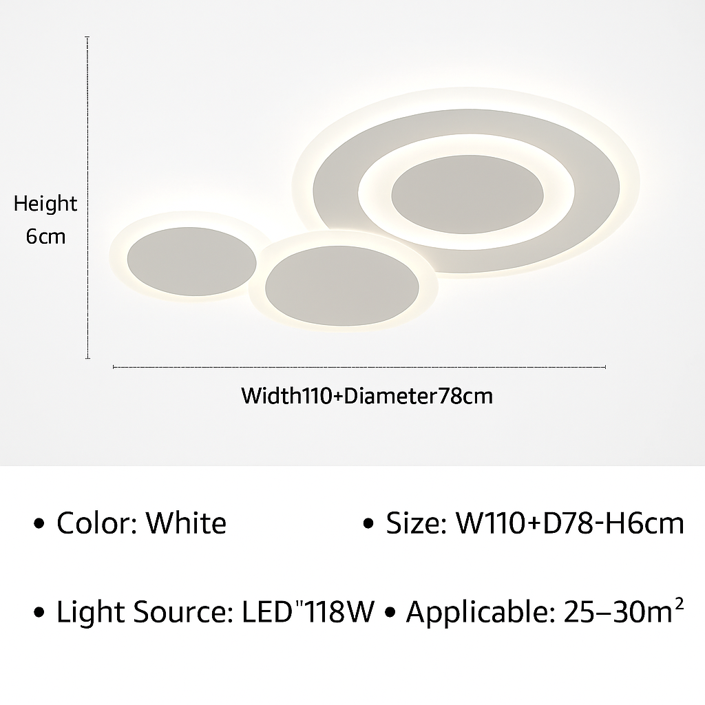 plafonnier moderne à leds pour intérieur décoratif lumineux