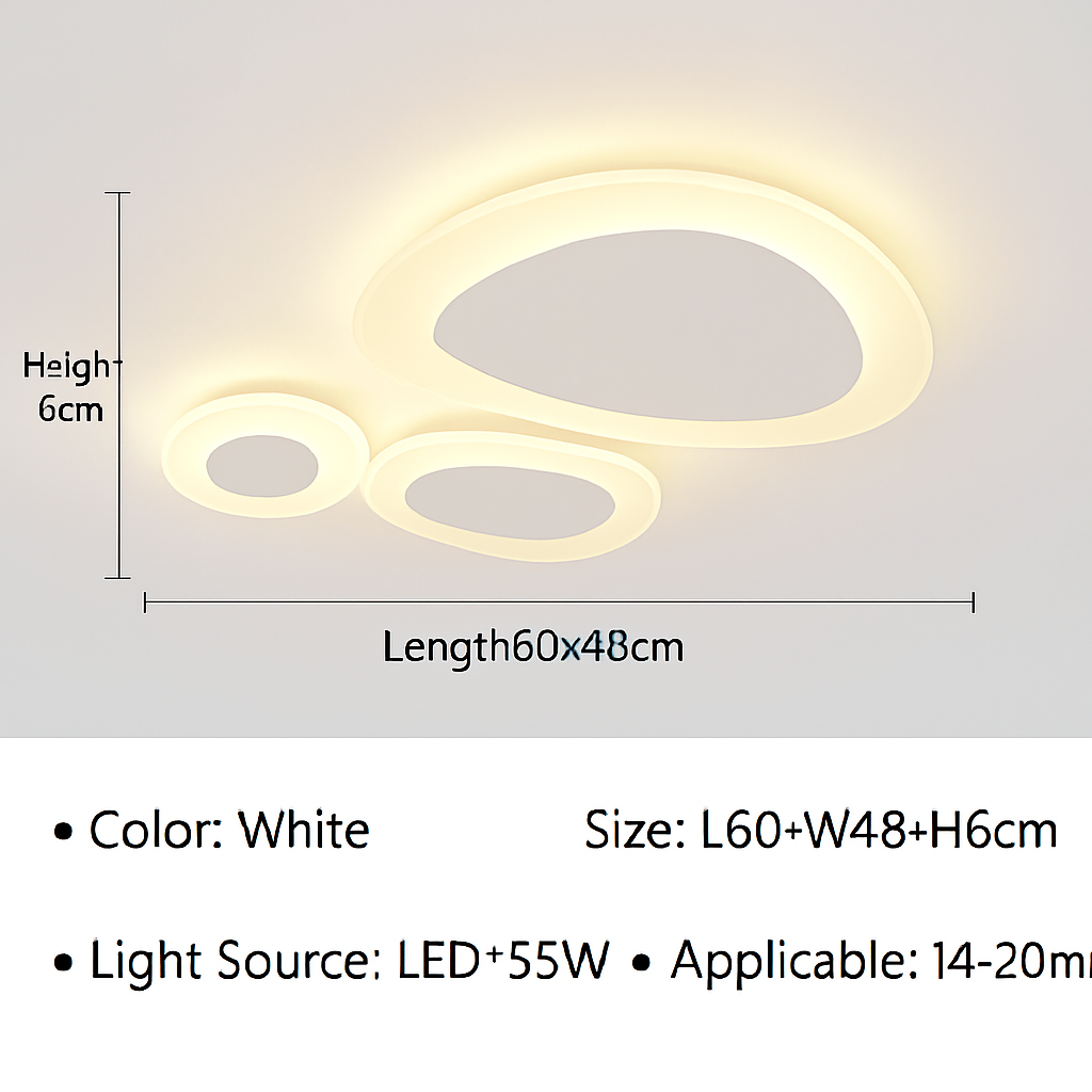 plafonnier moderne à leds pour intérieur décoratif lumineux