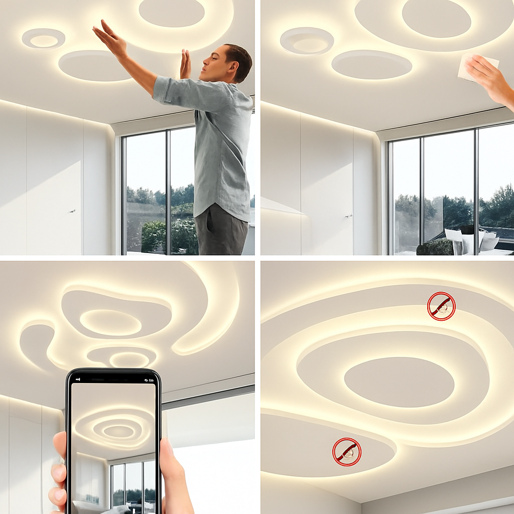 plafonnier moderne à leds pour intérieur décoratif lumineux