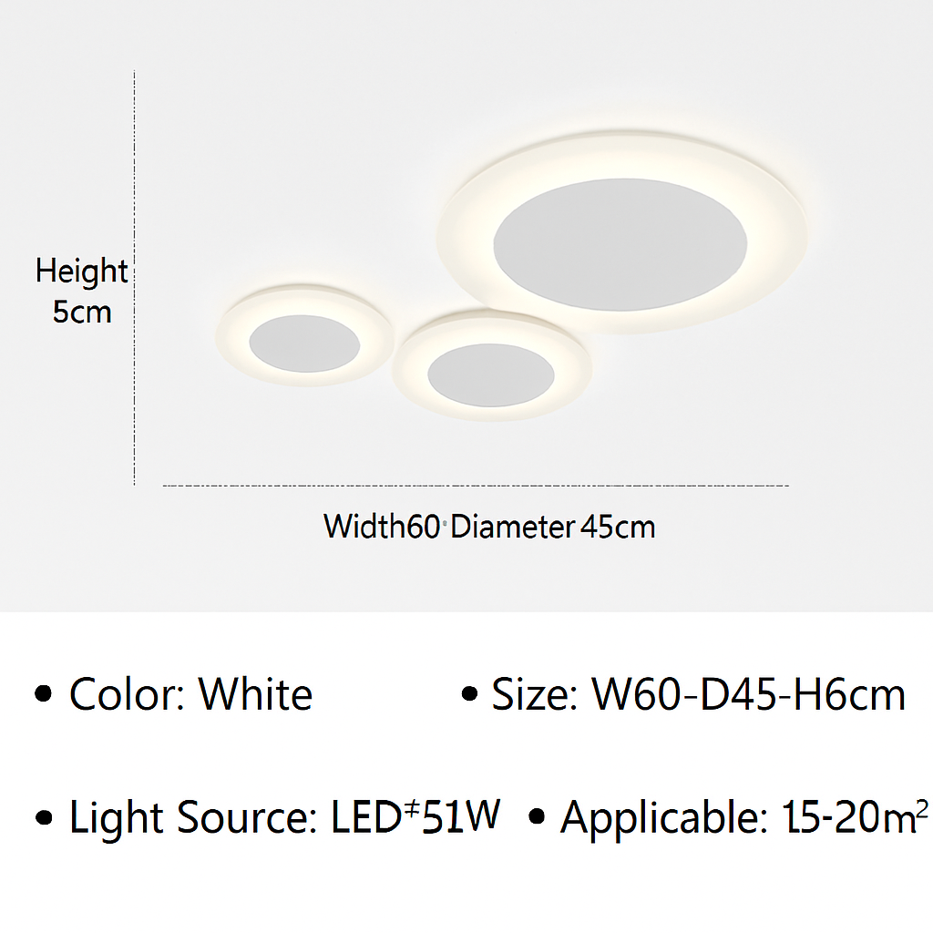 plafonnier moderne à leds pour intérieur décoratif lumineux