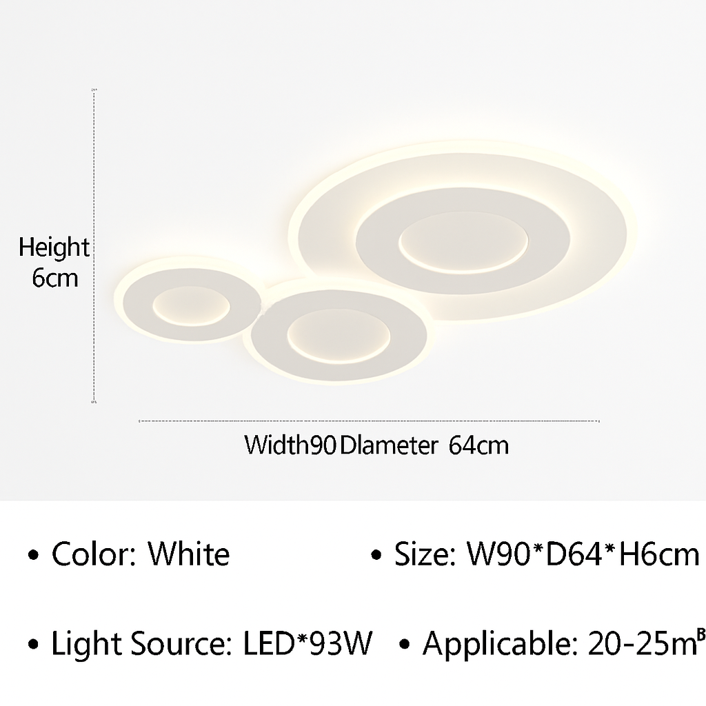 plafonnier moderne à leds pour intérieur décoratif lumineux