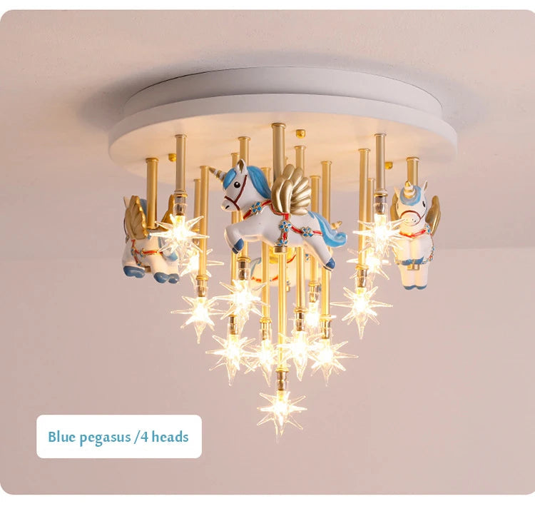 plafonnier moderne licorne étoiles décoration pour enfants intérieur