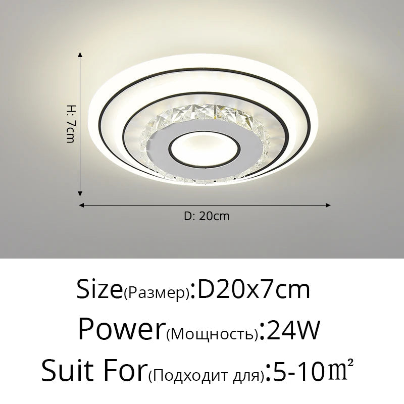 plafonnier moderne minimaliste en cristal à led créatif
