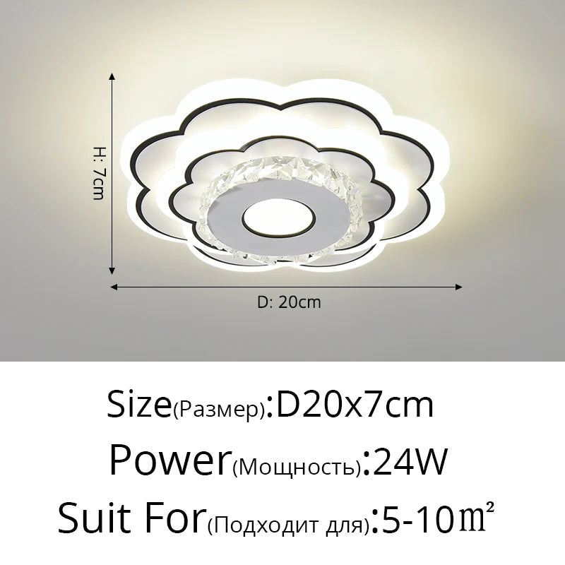 plafonnier moderne minimaliste en cristal à led créatif