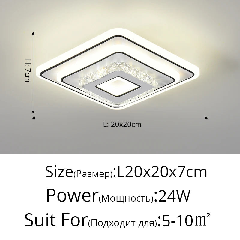 plafonnier moderne minimaliste en cristal à led créatif