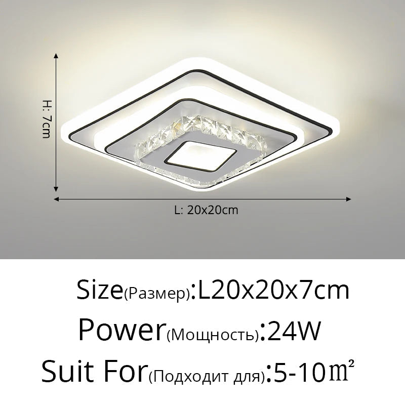 plafonnier moderne minimaliste en cristal à led créatif