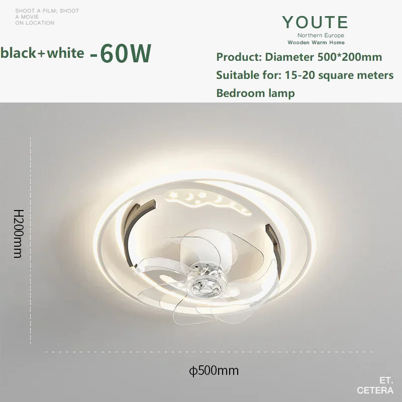 plafonnier moderne nordique avec ventilateur intégré silencieux