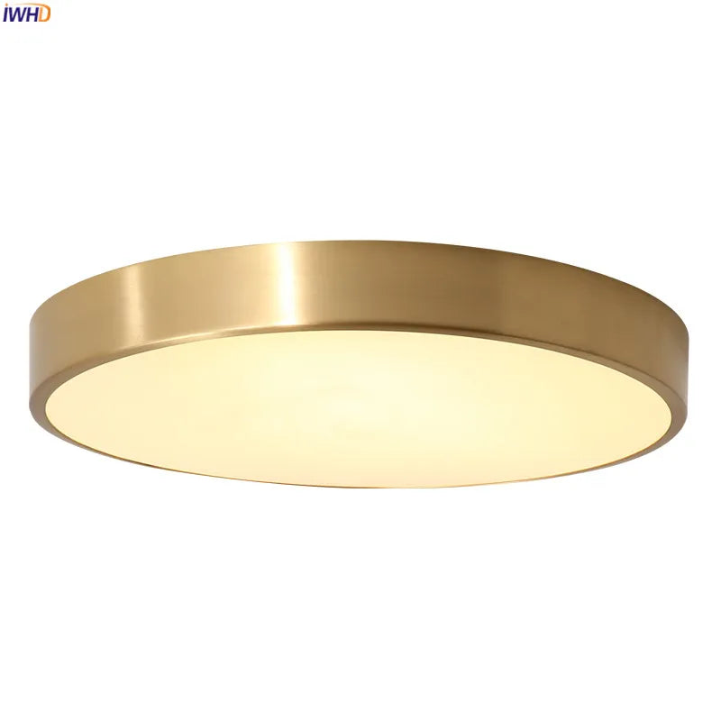plafonnier moderne nordique en cuivre led acrylique iwhd