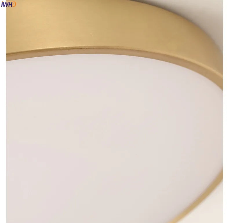 plafonnier moderne nordique en cuivre led acrylique iwhd