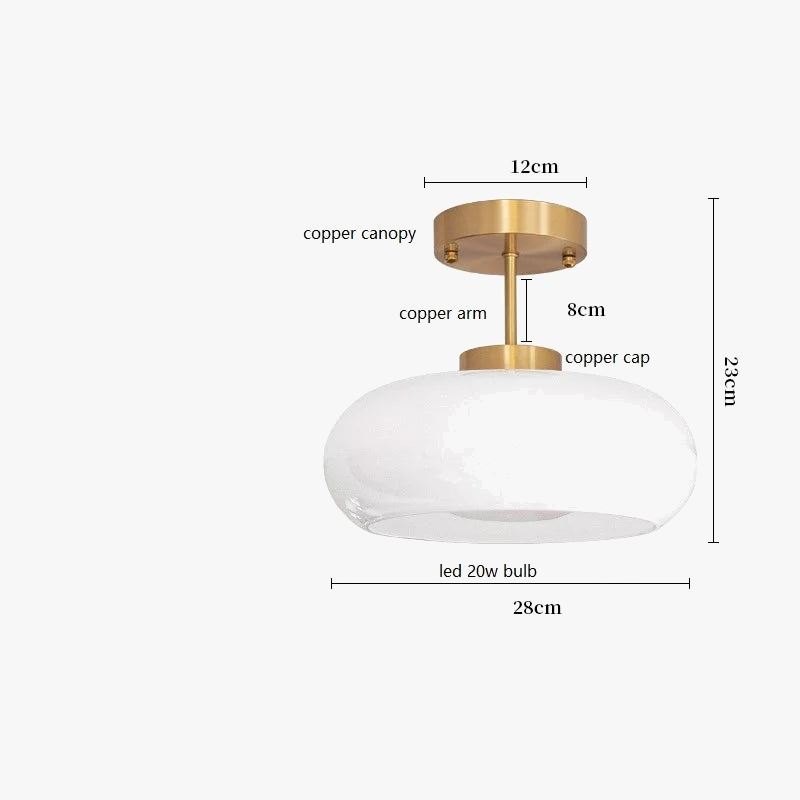 plafonnier moderne nordique en verre led iwhd