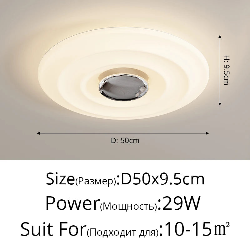plafonnier moderne rond à LED pour éclairage intérieur décoratif