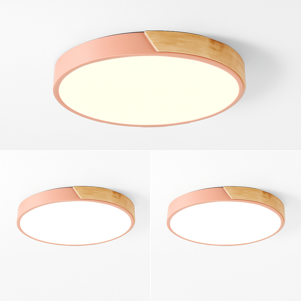 Plafonnier moderne rond métallique et coloré Leonidas