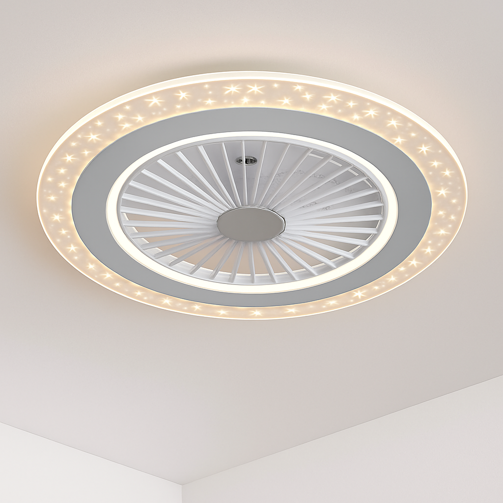plafonnier moderne silencieux avec ventilateur et lumière télécommandé