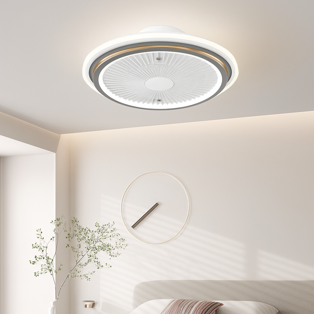 plafonnier moderne silencieux avec ventilateur et lumière télécommandé
