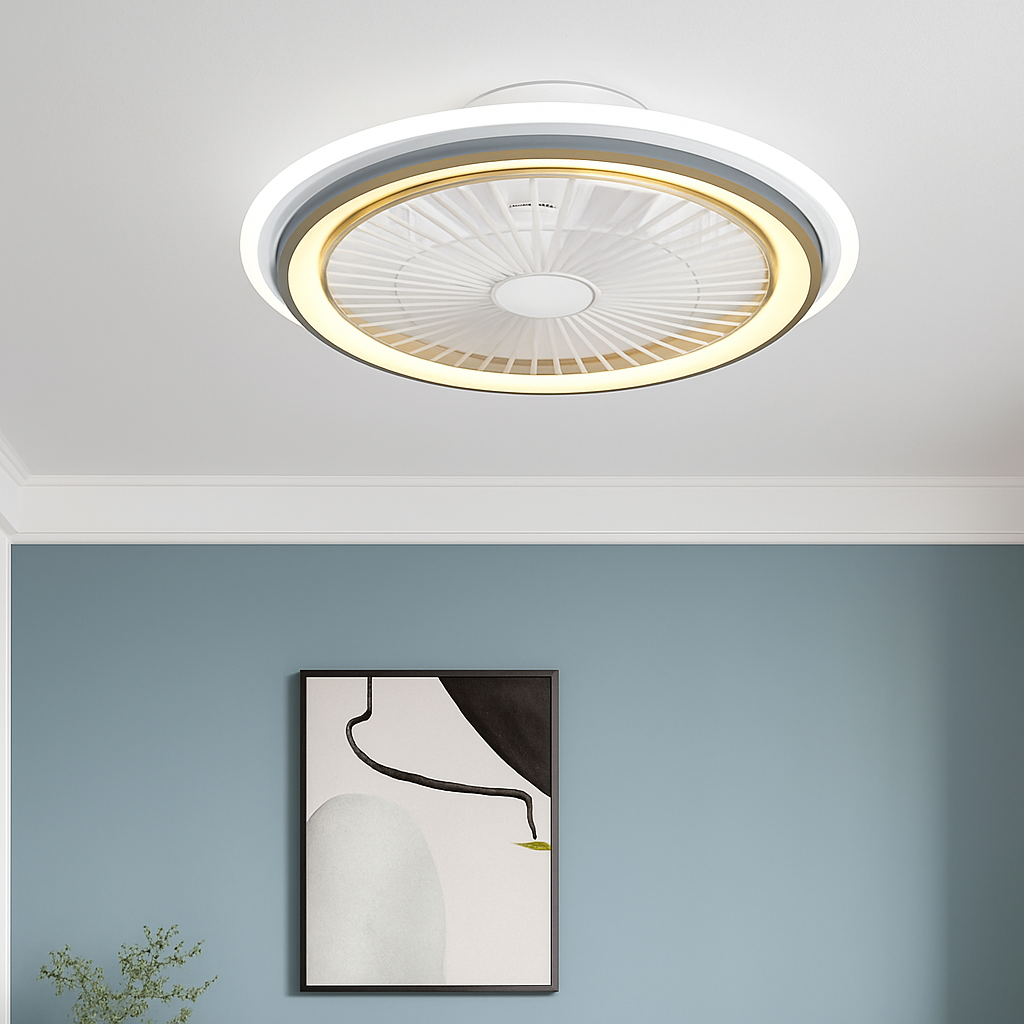 plafonnier moderne silencieux avec ventilateur et lumière télécommandé