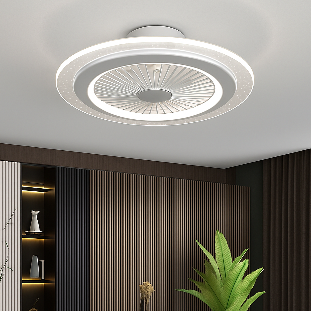 plafonnier moderne silencieux avec ventilateur et lumière télécommandé