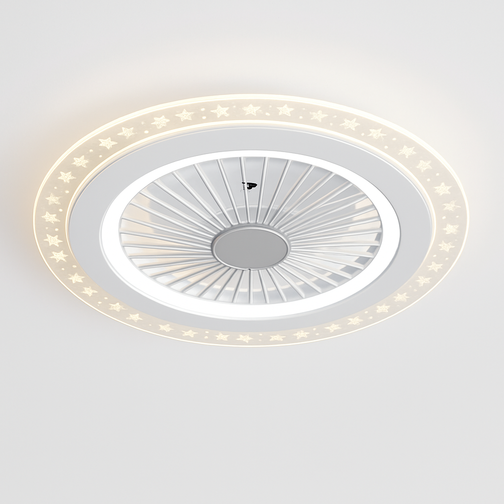plafonnier moderne silencieux avec ventilateur et lumière télécommandé