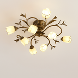 plafonnier moderne style américain rural rétro fleur européen français