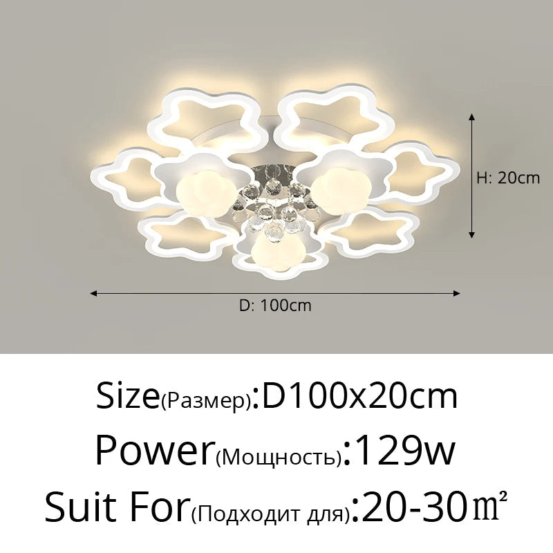 plafonnier moderne style citrouille luxe cristal 2024 pour toute la maison