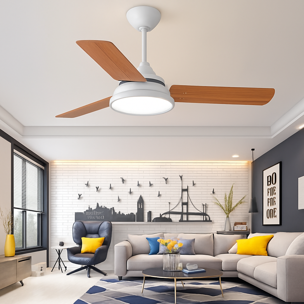 plafonnier moderne ventilateur de plafond avec télécommande et éclairage intégré