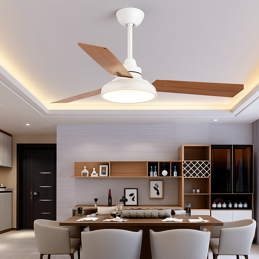 plafonnier moderne ventilateur de plafond avec télécommande et éclairage intégré