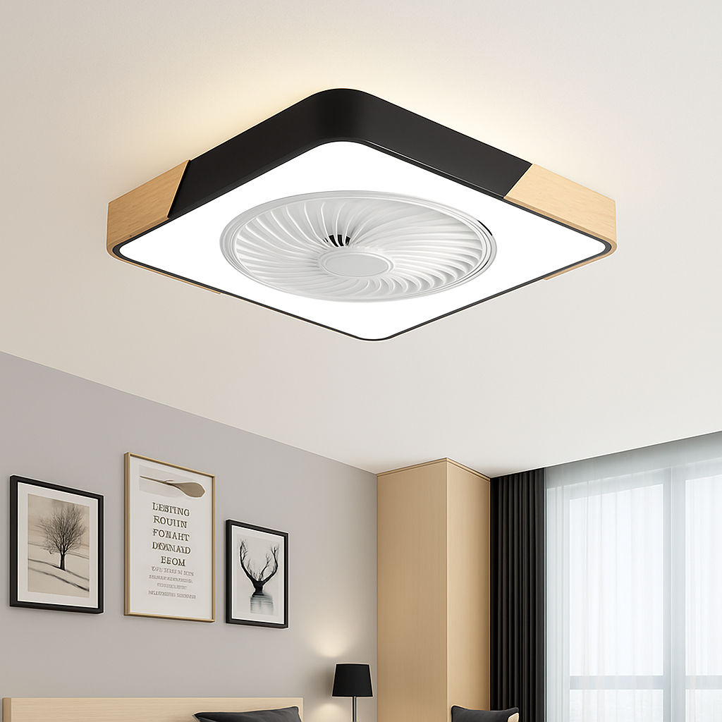 plafonnier moderne ventilateur led ultra mince télécommande design intelligent