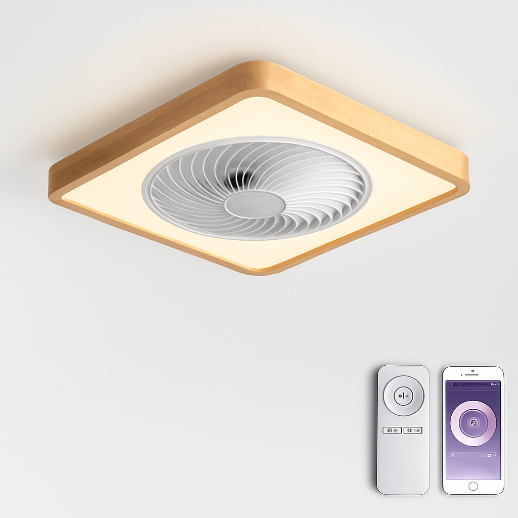 plafonnier moderne ventilateur led ultra mince télécommande design intelligent