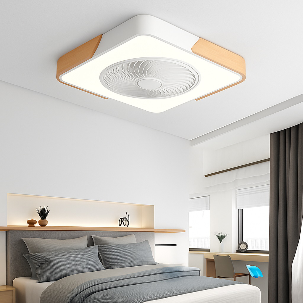 plafonnier moderne ventilateur led ultra mince télécommande design intelligent
