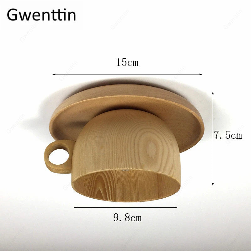 plafonnier nordique en bois design moderne luminaire décoratif