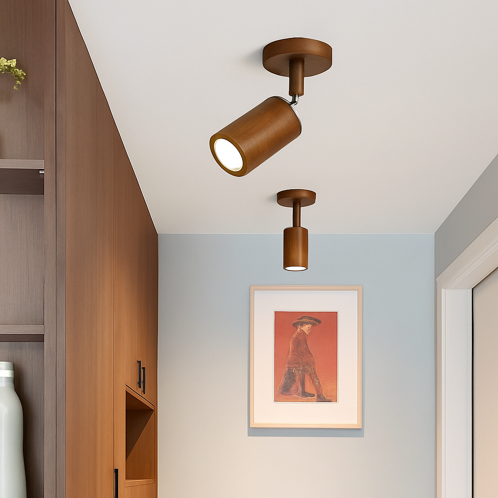 plafonnier nordique en bois massif pour décoration intérieure