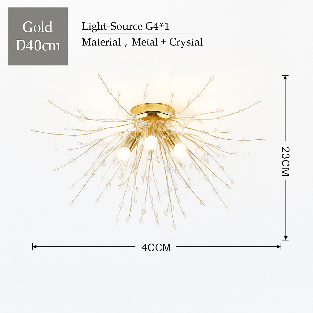 plafonnier nordique en cristal design moderne créatif rond pissenlit