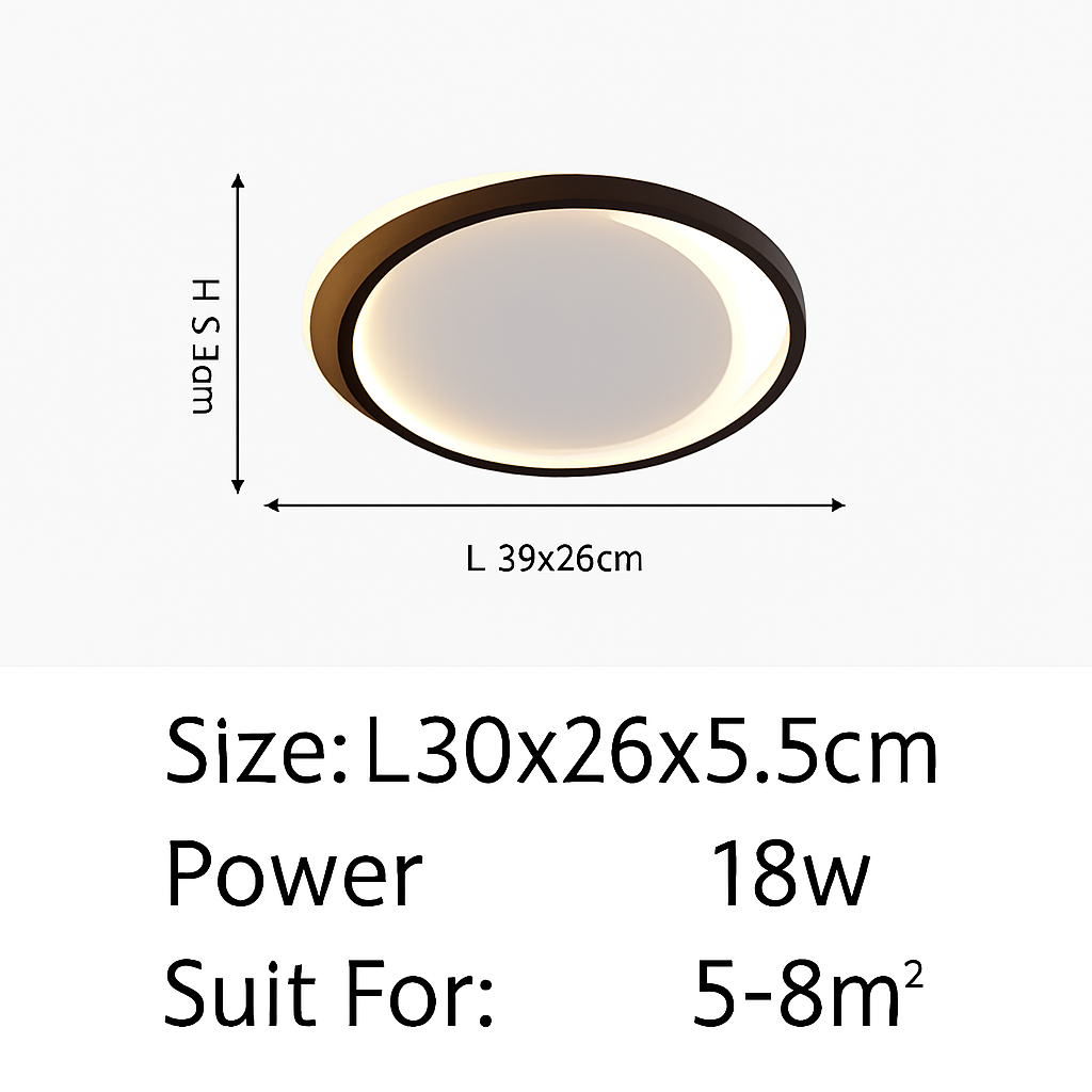 plafonnier nordique led en bois aluminium ultra-mince et créatif