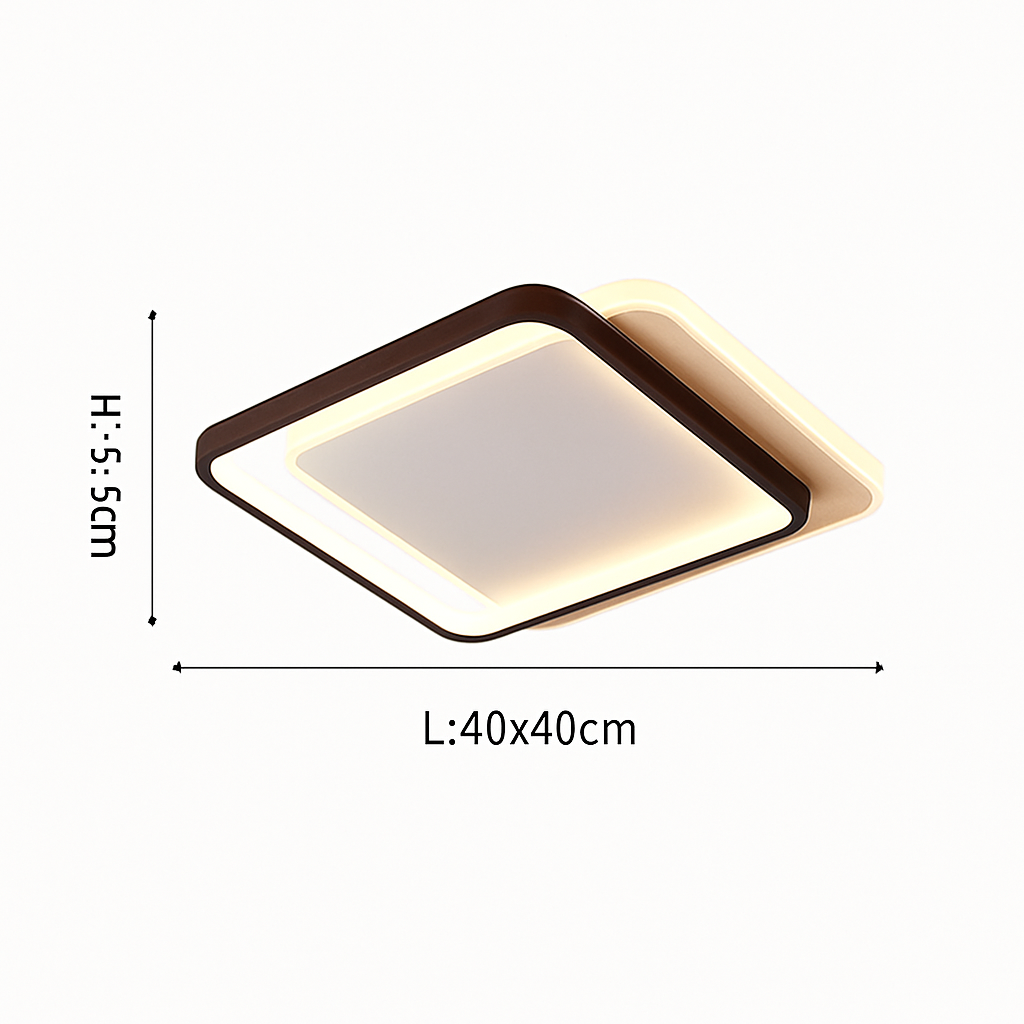 plafonnier nordique led en bois aluminium ultra-mince et créatif