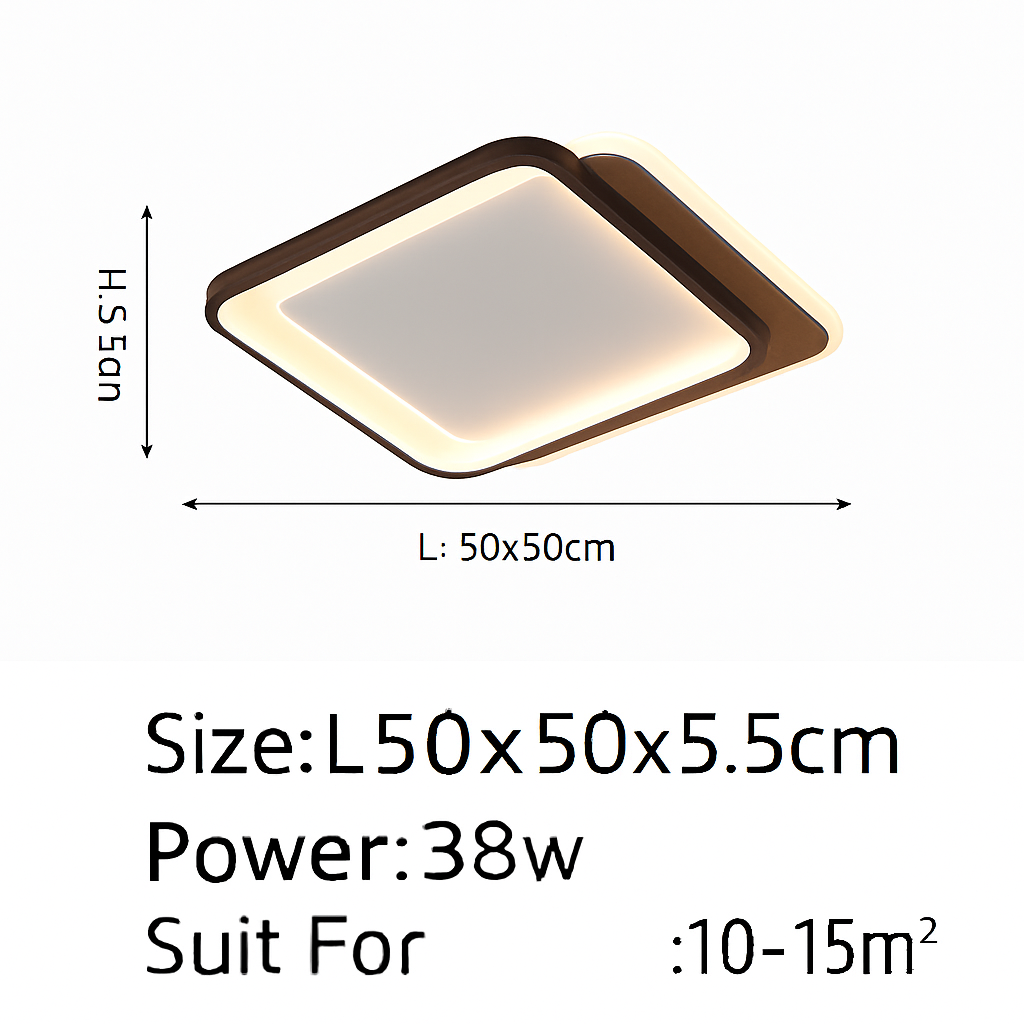 plafonnier nordique led en bois aluminium ultra-mince et créatif