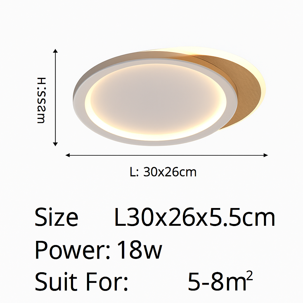 plafonnier nordique led en bois aluminium ultra-mince et créatif