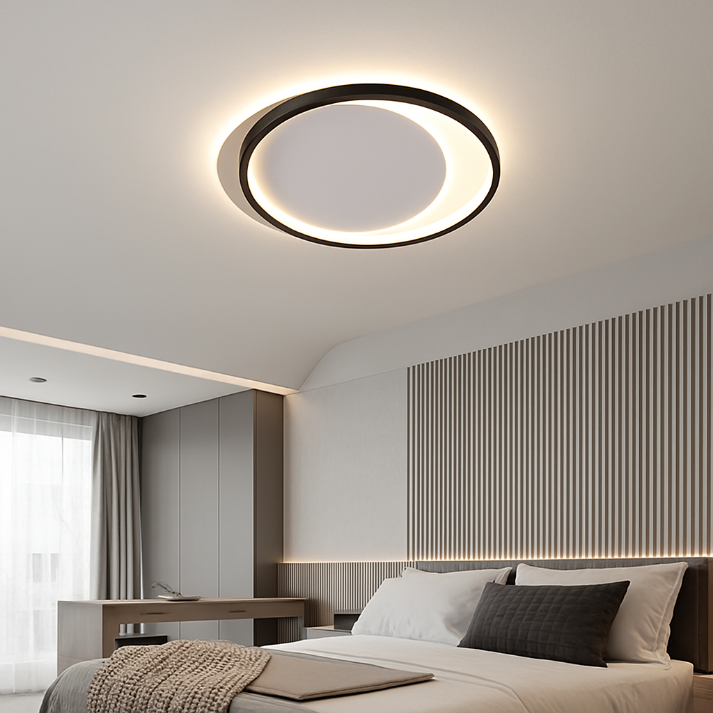 plafonnier nordique led en bois aluminium ultra-mince et créatif