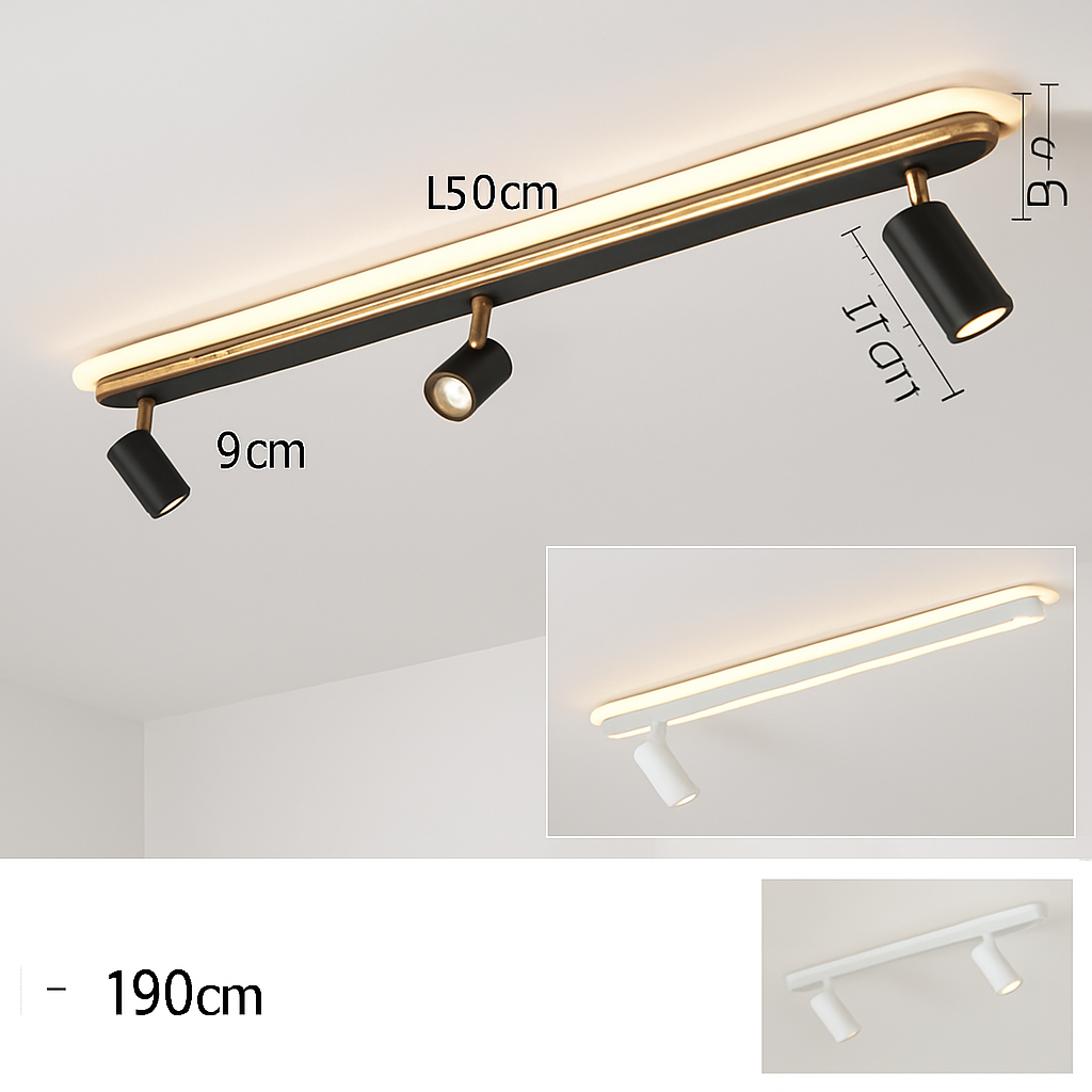 plafonnier nordique moderne avec spots design élégant et lumineux