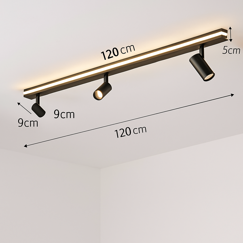 plafonnier nordique moderne avec spots design élégant et lumineux