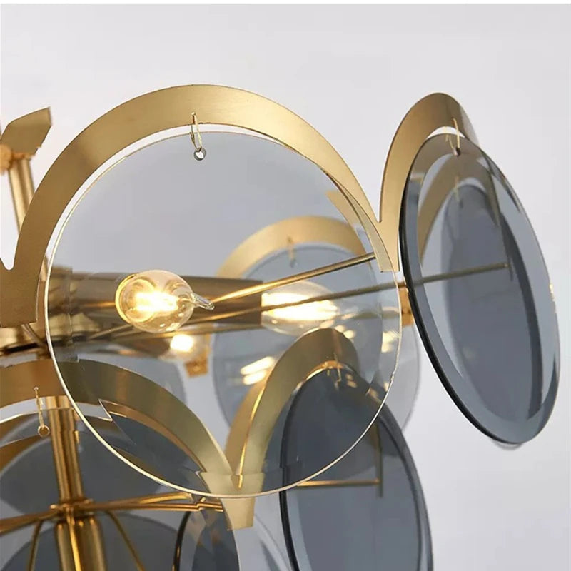 plafonnier nordique moderne en verre fumé style intérieur à la mode