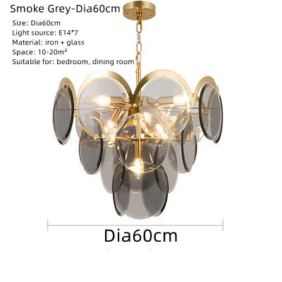plafonnier nordique moderne en verre fumé style intérieur à la mode