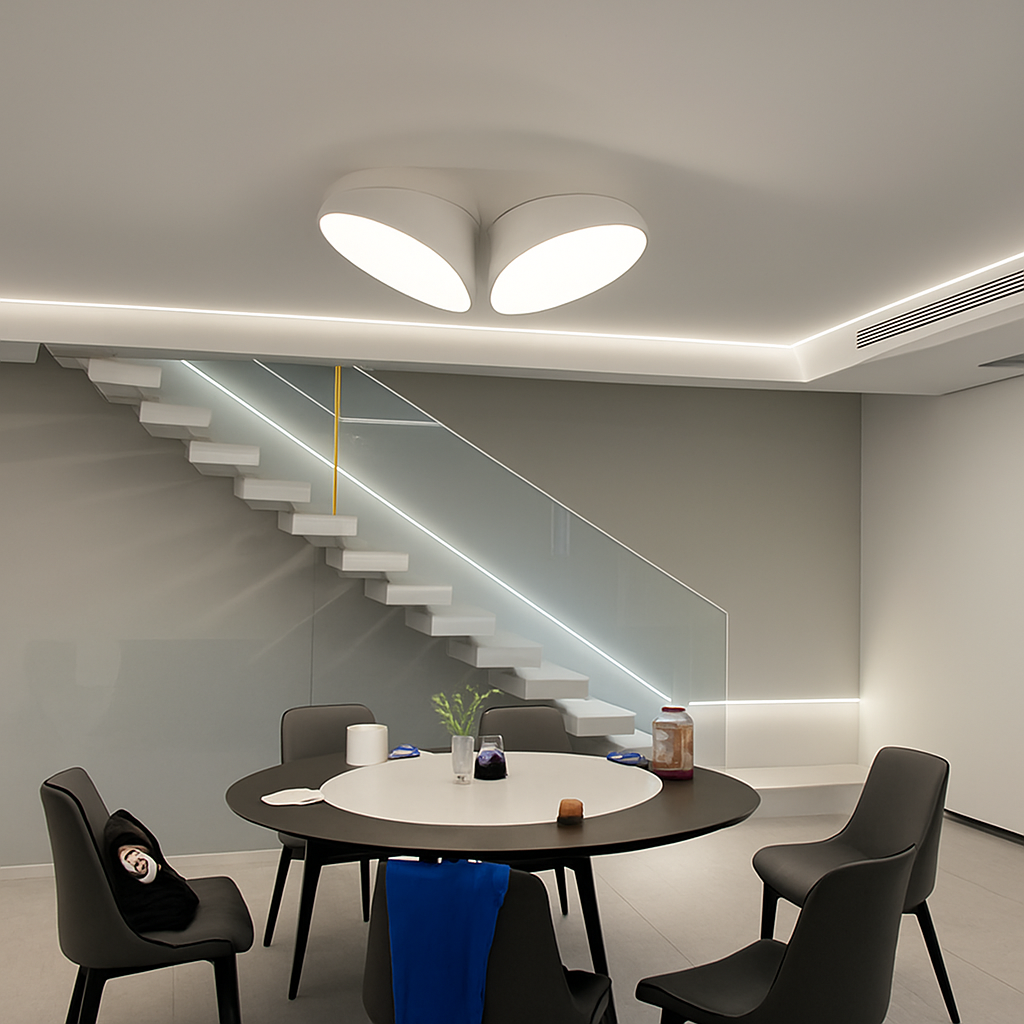 plafonnier nordique moderne pour escalier entrée loft avec télécommande led