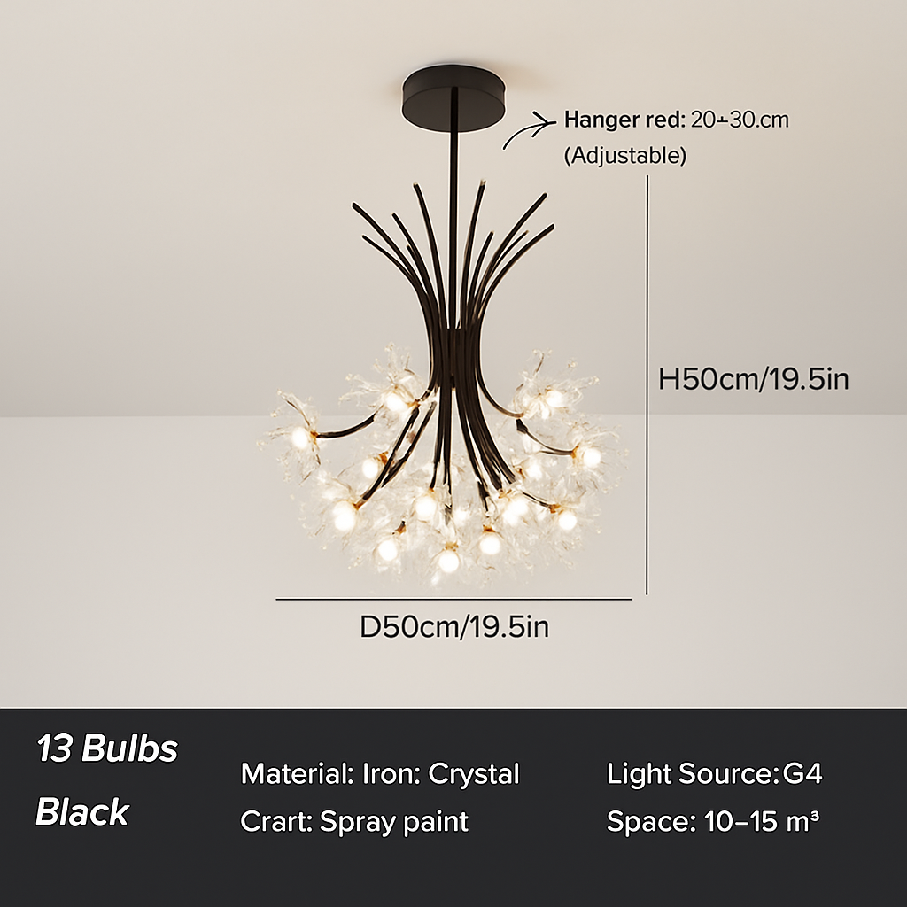 plafonnier nordique post-moderne en forme de pissenlit décoratif d'intérieur