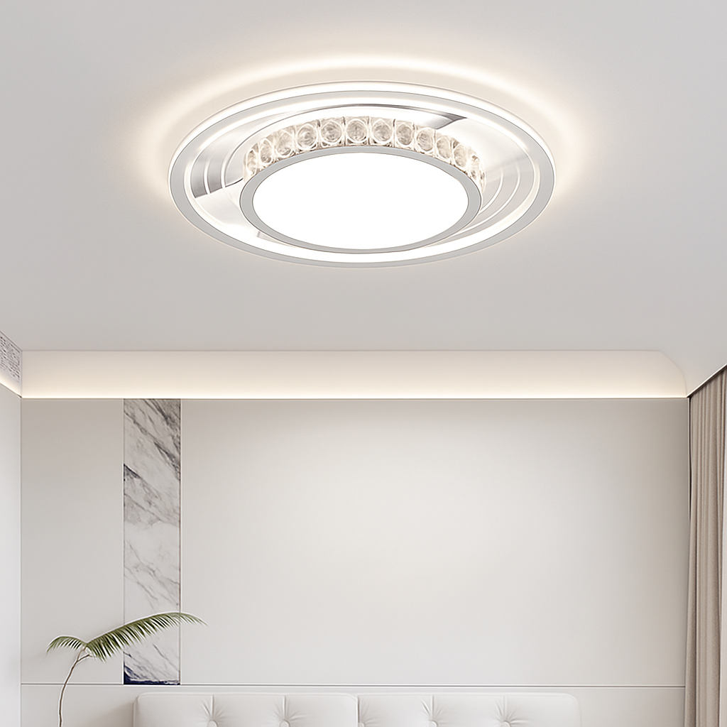 plafonnier nordique post-moderne luxueux en cristal simple