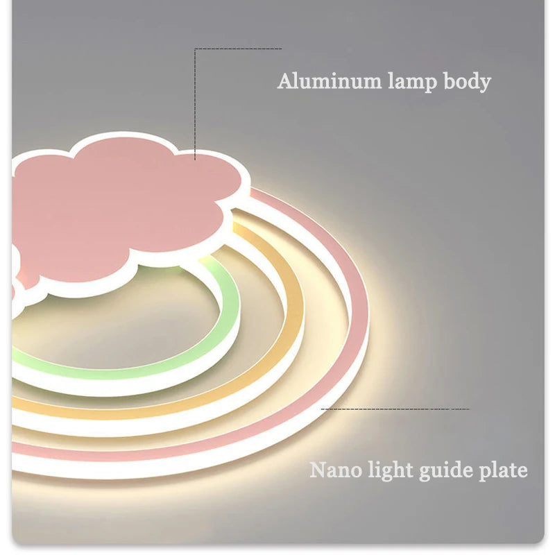 plafonnier nuage arc-en-ciel pour chambre d'enfant décorative et chaleureuse