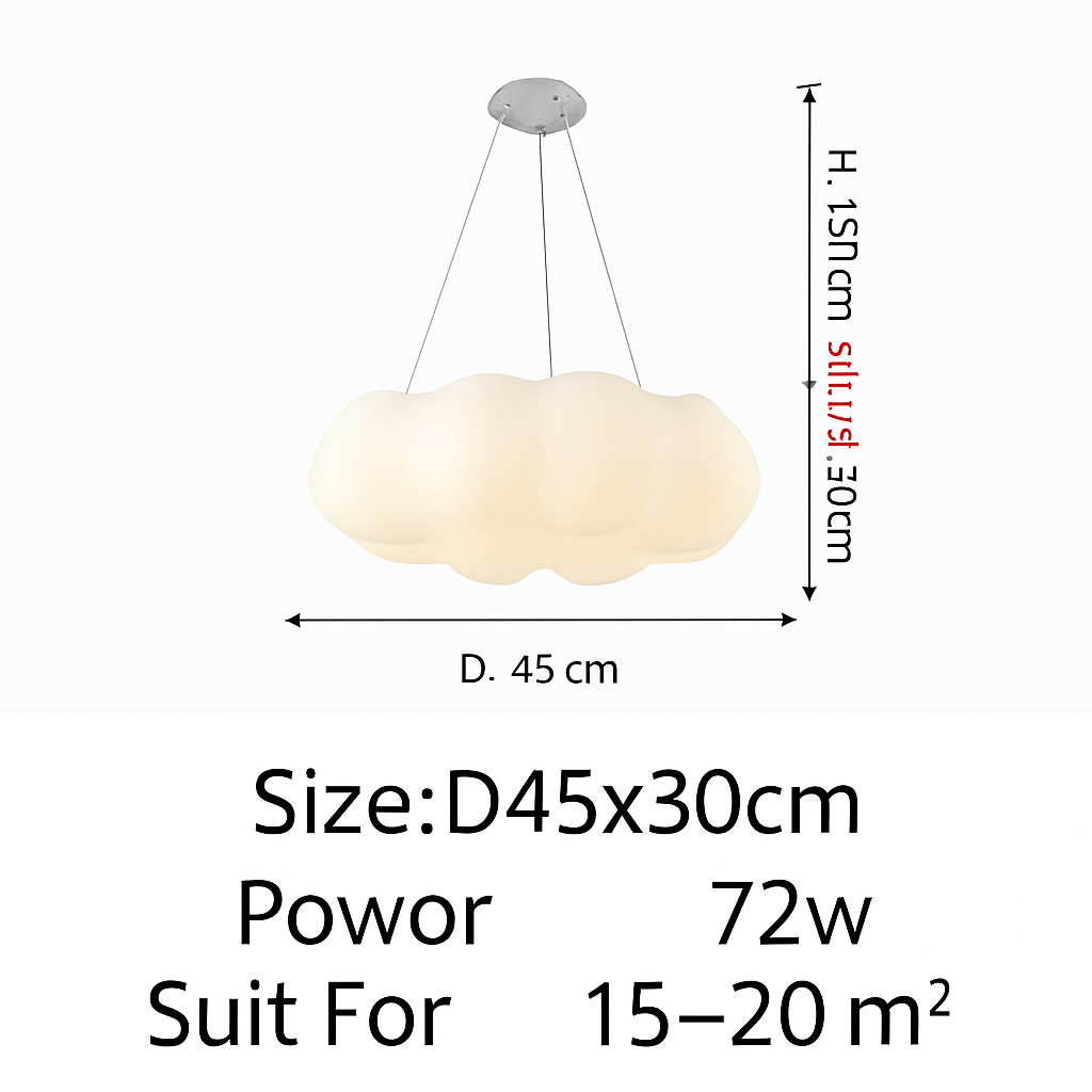 plafonnier nuage créatif moderne pour chambre d'enfant