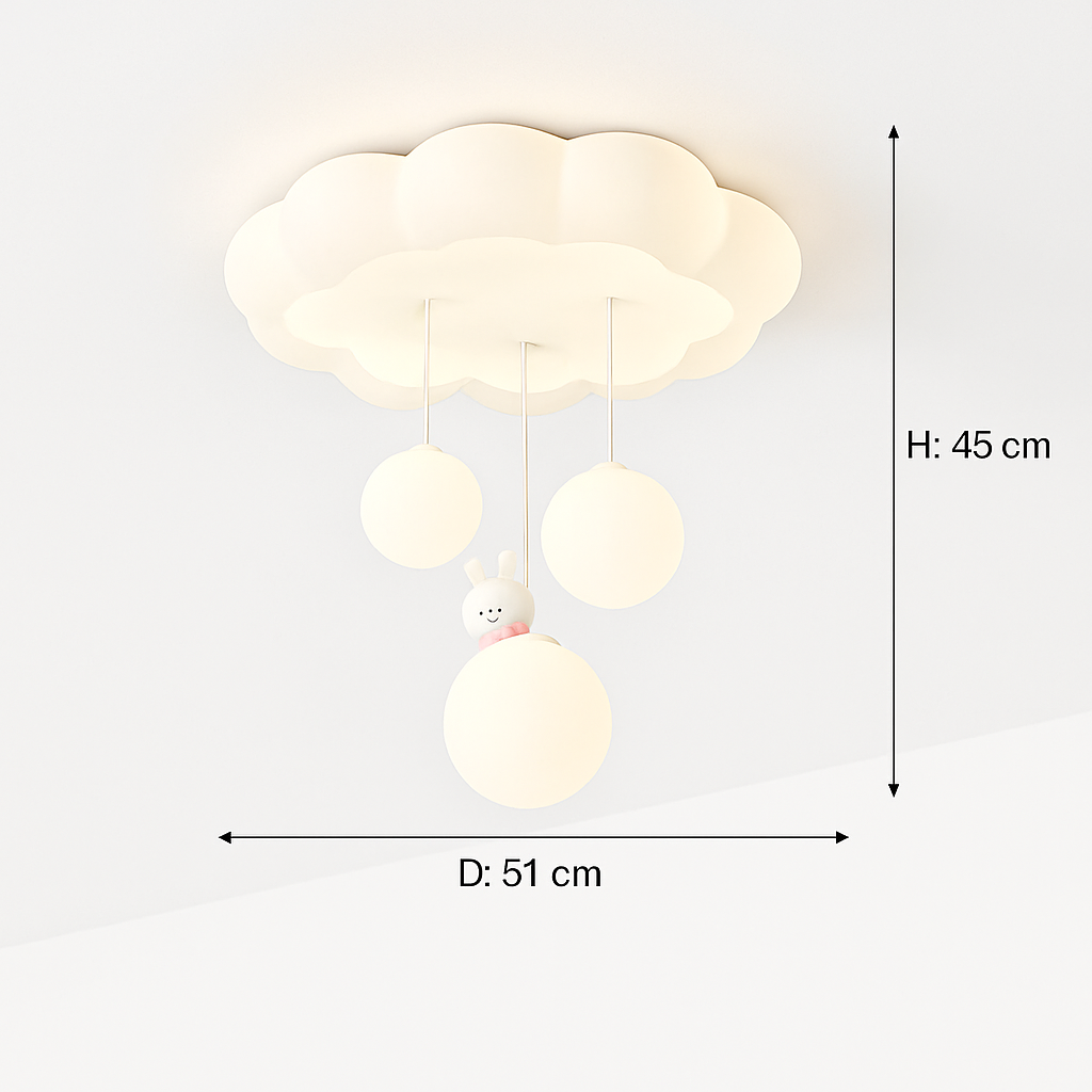plafonnier nuage lapin ours pour chambre enfant