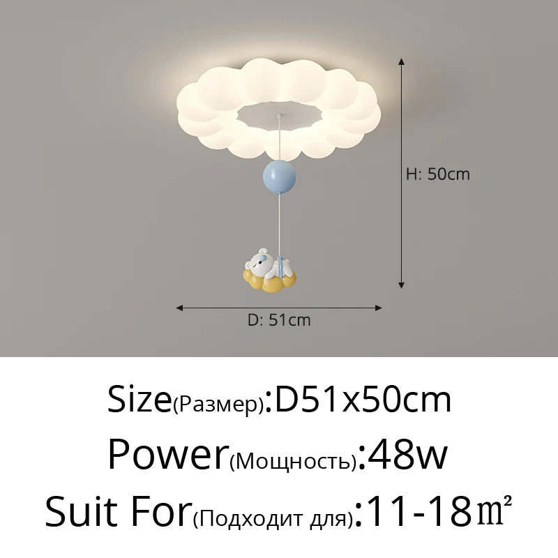 plafonnier ours lapin nuage pour éclairage intérieur enfant