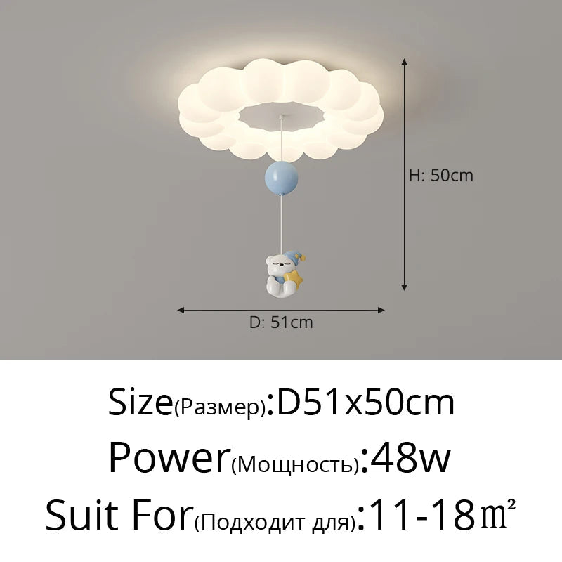 plafonnier ours lapin nuage pour éclairage intérieur enfant